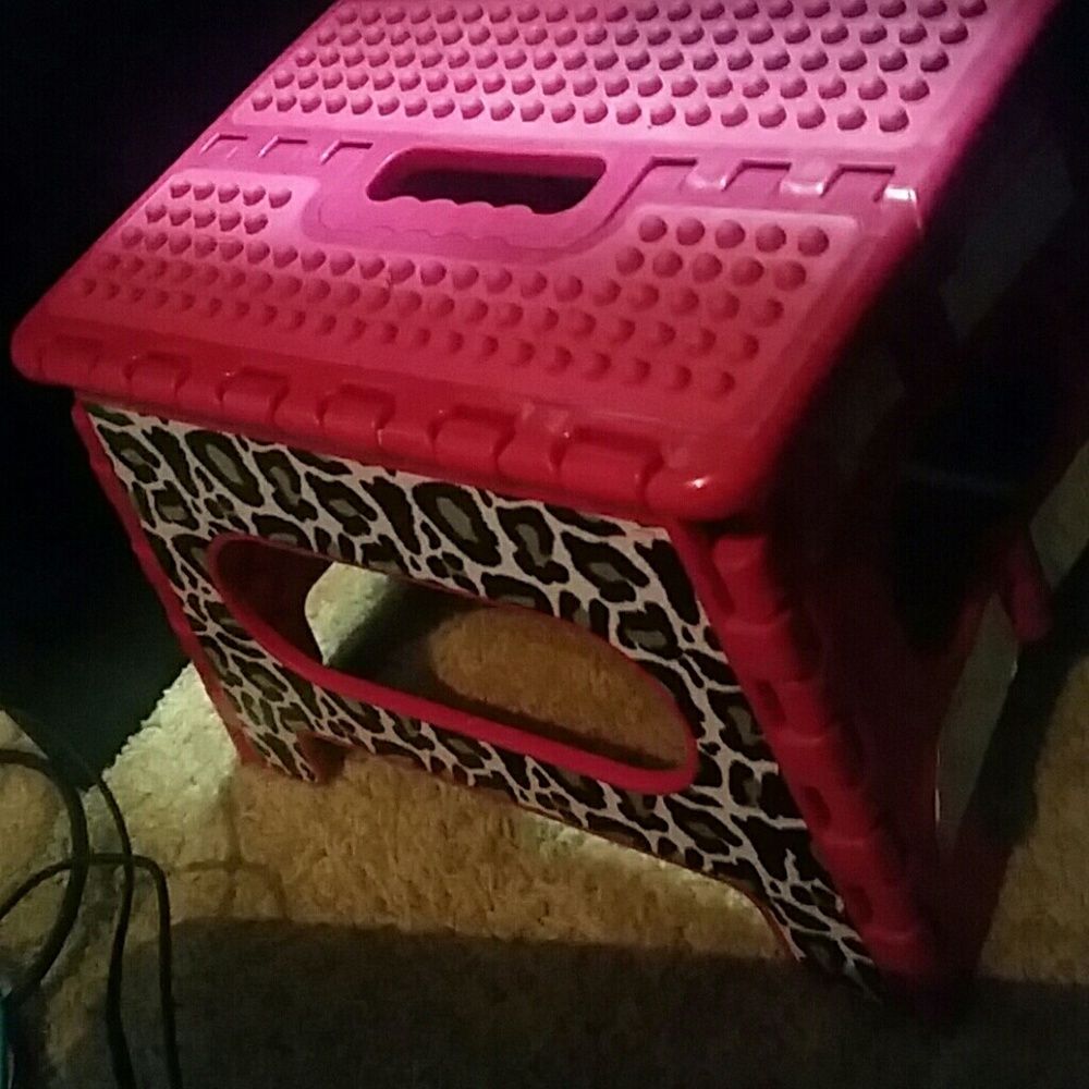 Pink & leopard stool